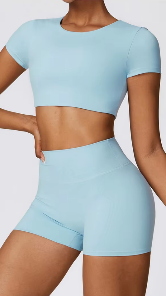 Aurora Crop Top - Sky Blue