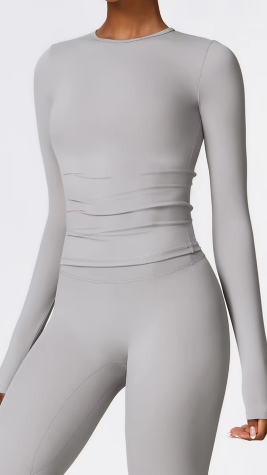 Aurora Long Sleeved Top - Gray