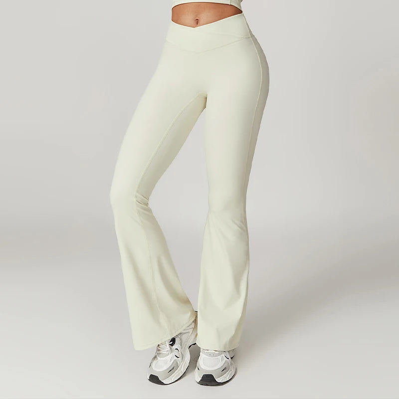 Aurora Flared Leggings - White