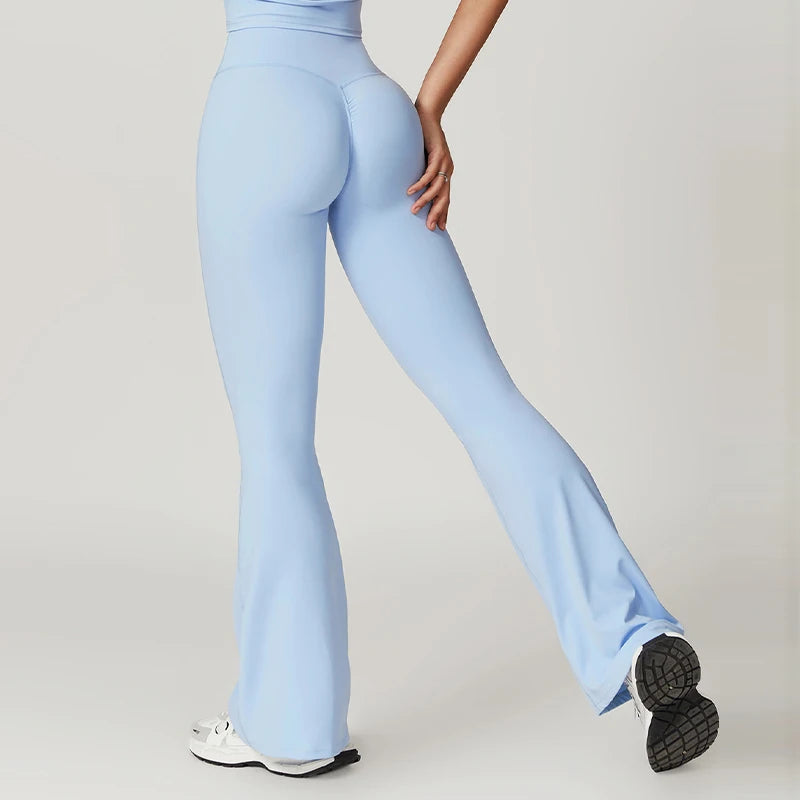 Aurora Flared Leggings - Sky Blue