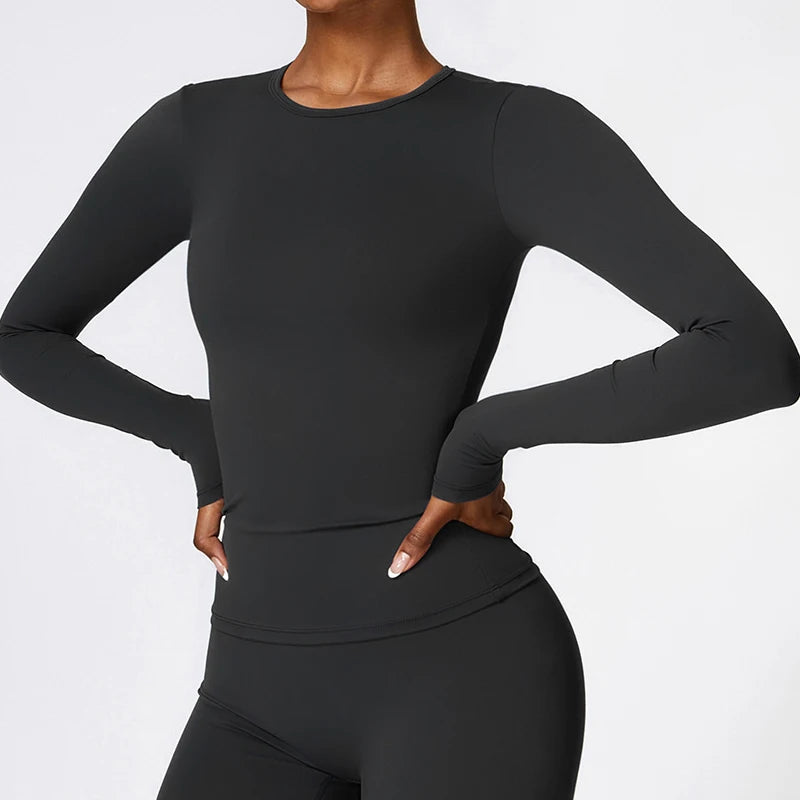 Aurora Long Sleeved Top - Black