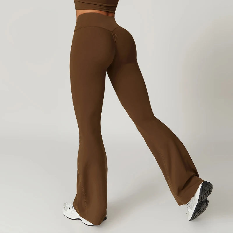 Aurora Flared Leggings - Brown